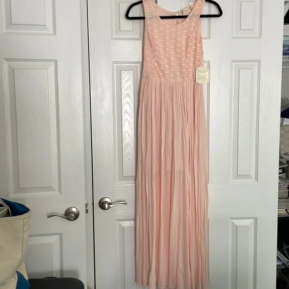 light pink long sleeve maxi dress Positano maxi dress in pink